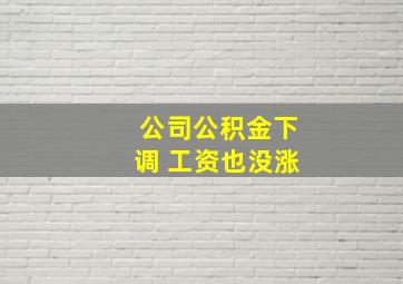 公司公积金下调 工资也没涨